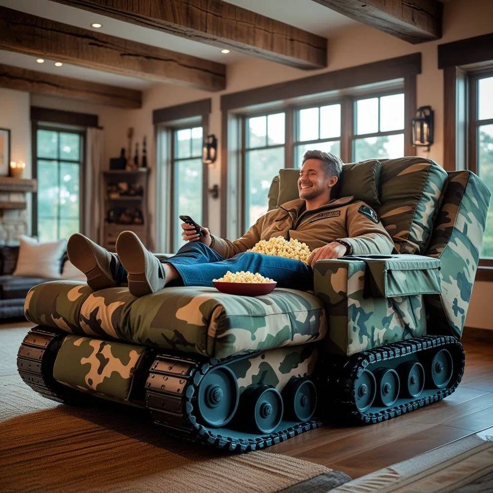 Command Your Comfort with a Tank-Inspired Throne