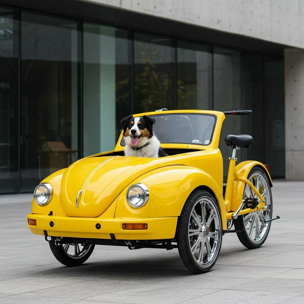 VW Beetle Inspired Cargo Bike — Retro Design Meets Utility