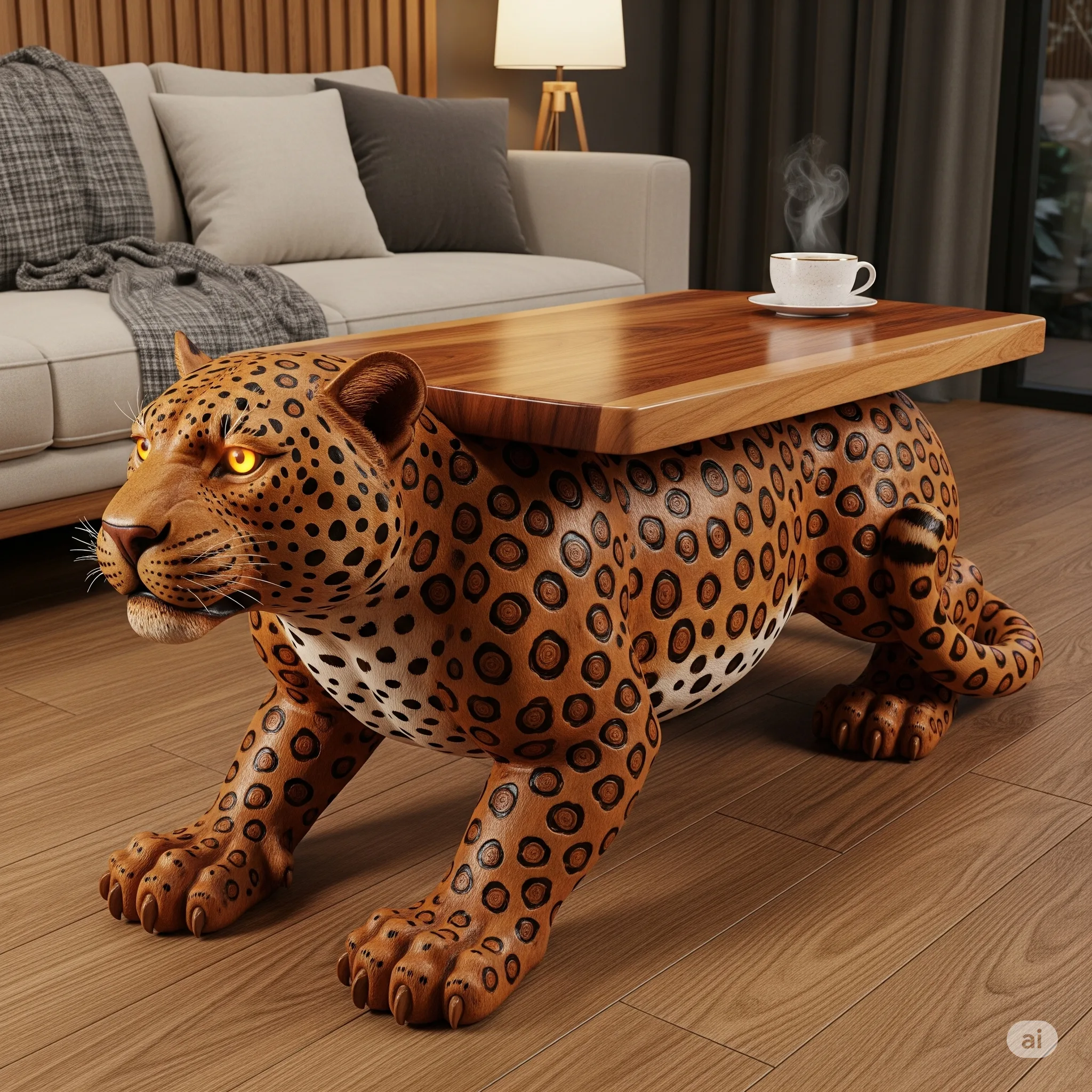 Discover the Charm of a Wooden Leopard Coffee Table – A Unique Statement Piece for Your Home