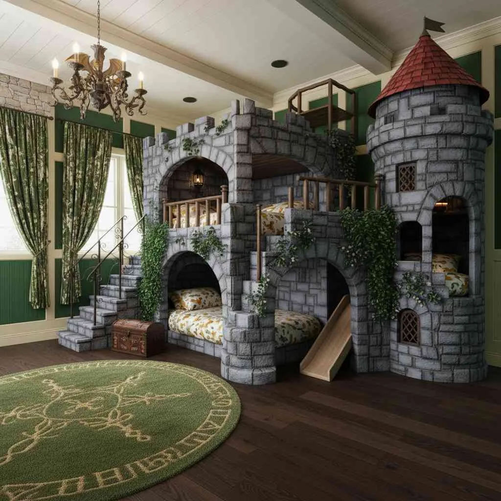 Traditional Fairy-Tale Castle Bunk Beds
