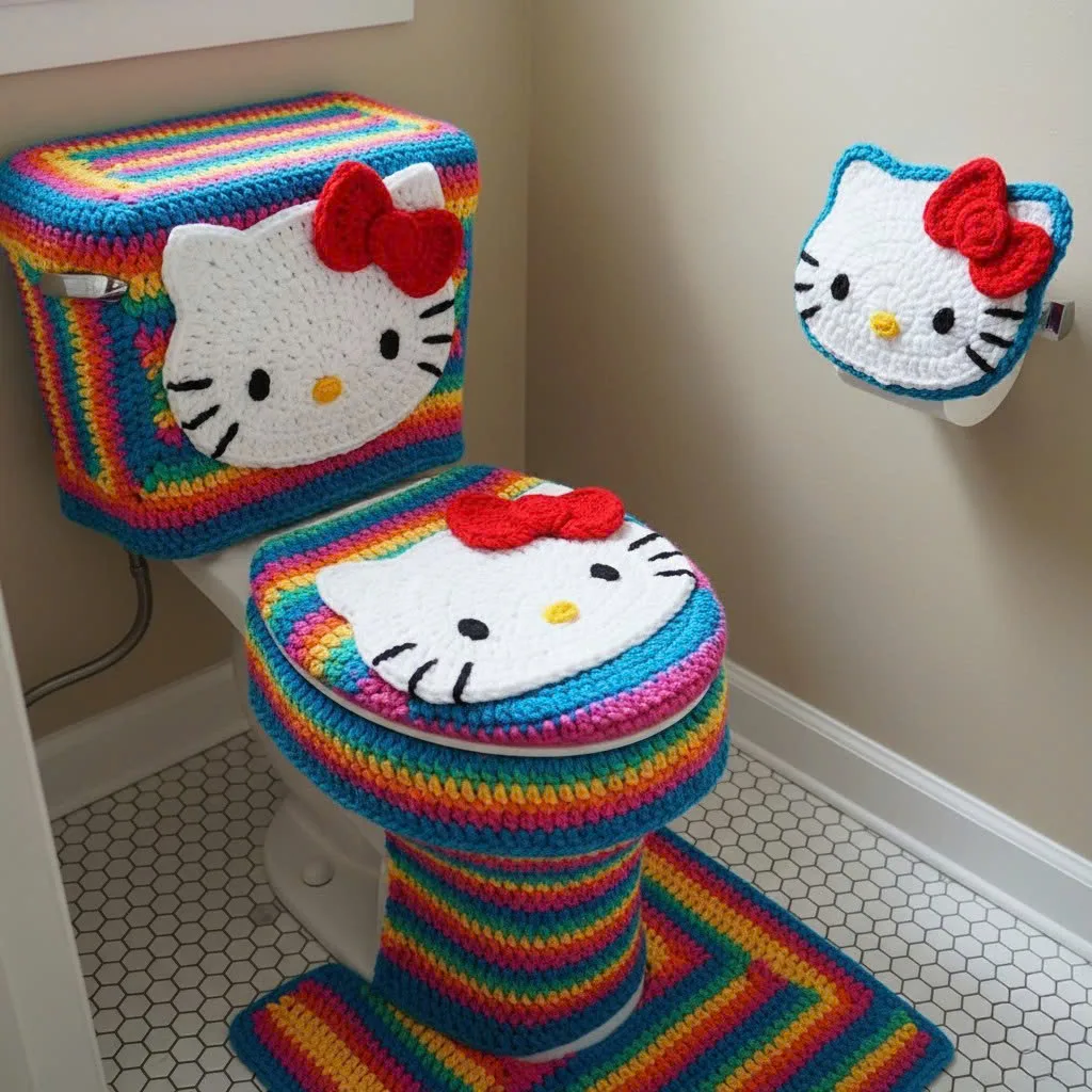 Elevate Your Bathroom Decor with Charming Crochet Toilet Covers - A Style Statement and Functional Accessory
