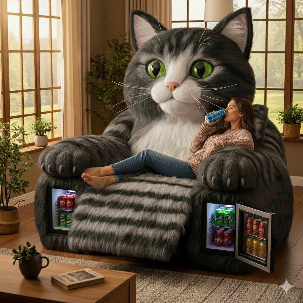 The Appeal and Functionality of Giant Cat Recliners with Mini Fridges