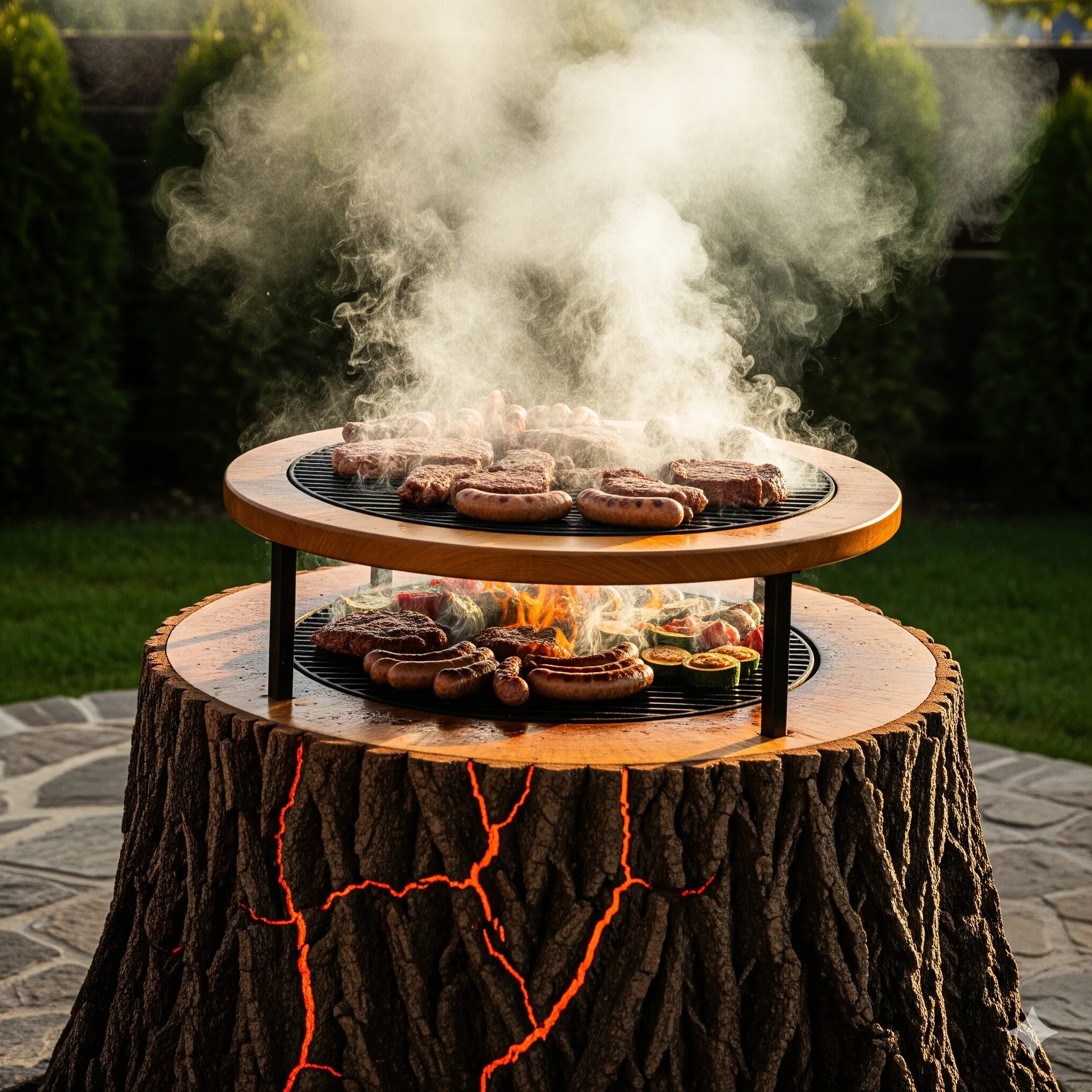 Embracing Nature and Flavor - The Charm of Giant Tree Stump BBQs for Outdoor Entertaining