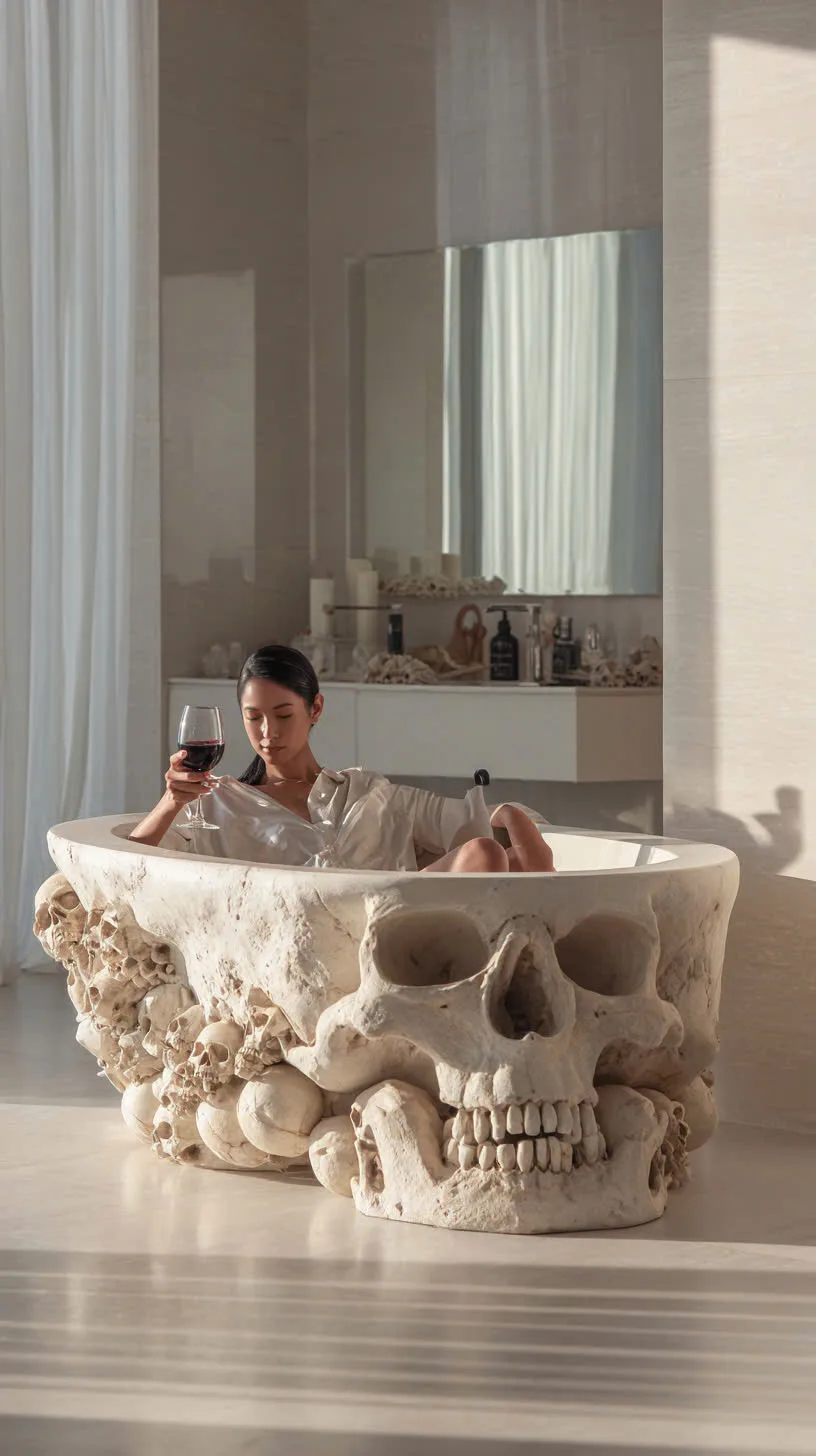 Dive into the Dark Elegance - Embracing the Skull Inspired Bathtub for Unique Bathroom Designs
