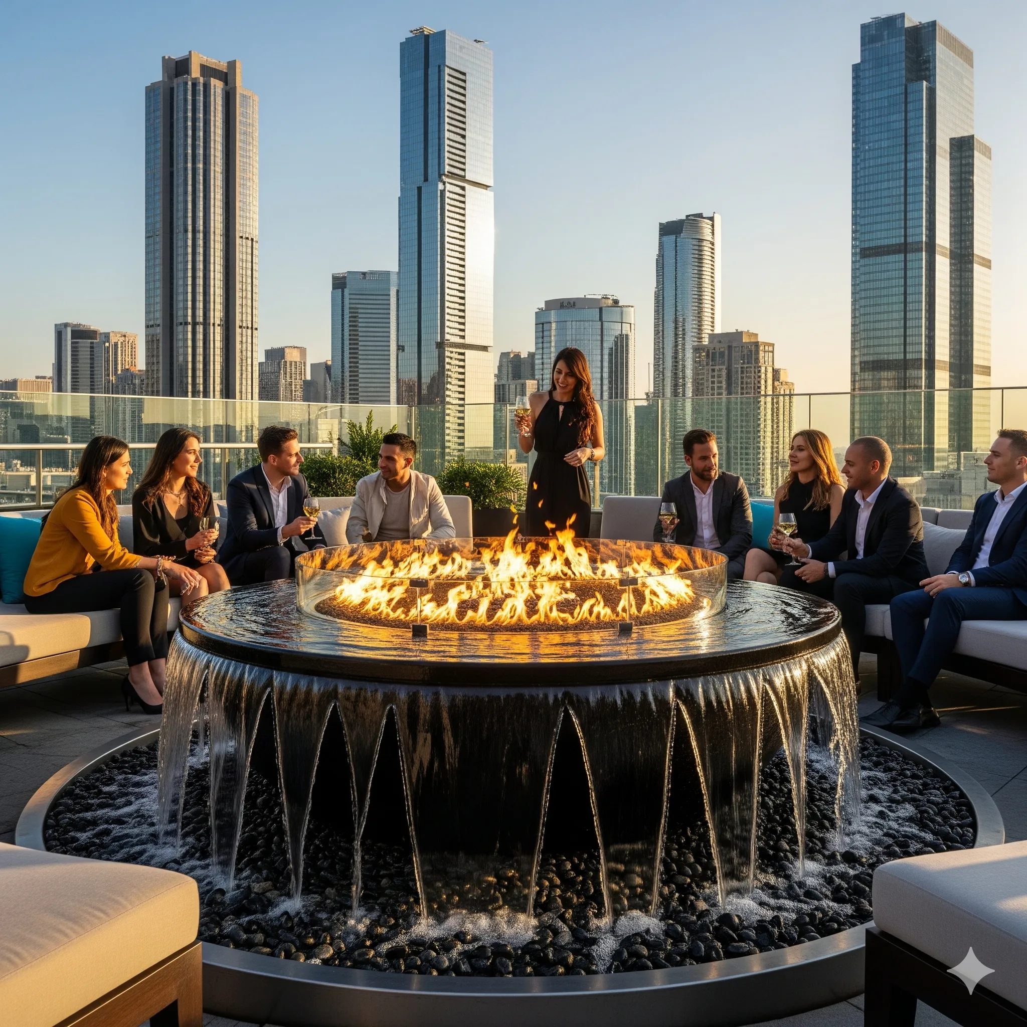 Exploring the Magic of Waterfall Fire Tables – Beauty Meets Functionality
