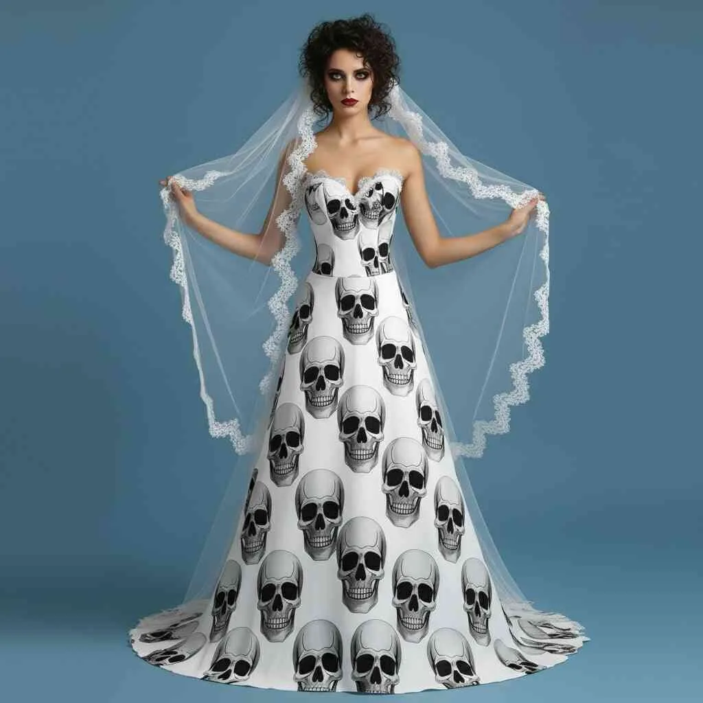Understanding the Symbolism Behind Skull-Adorned Wedding Dresses