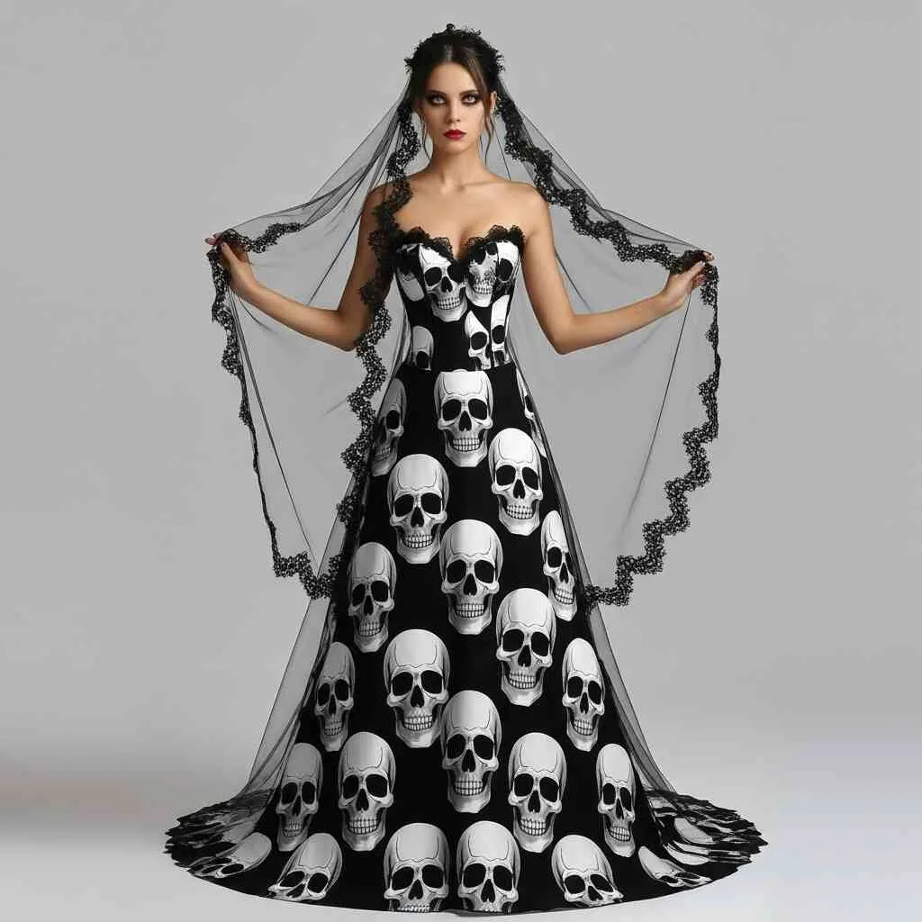 The Art of Incorporating Skull Adornments into Bridal Wear