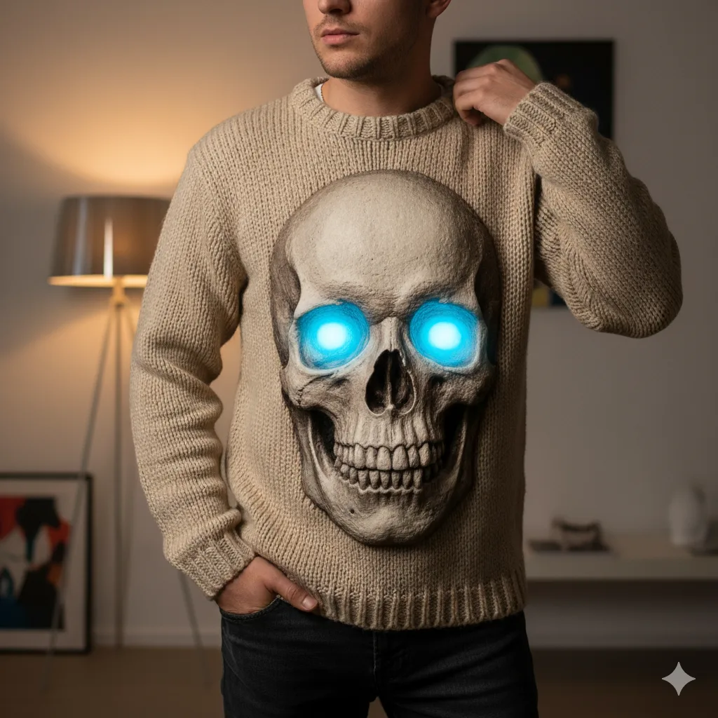 Embrace Edgy Comfort - Exploring the Unique Style of the 3D Skull Sweater