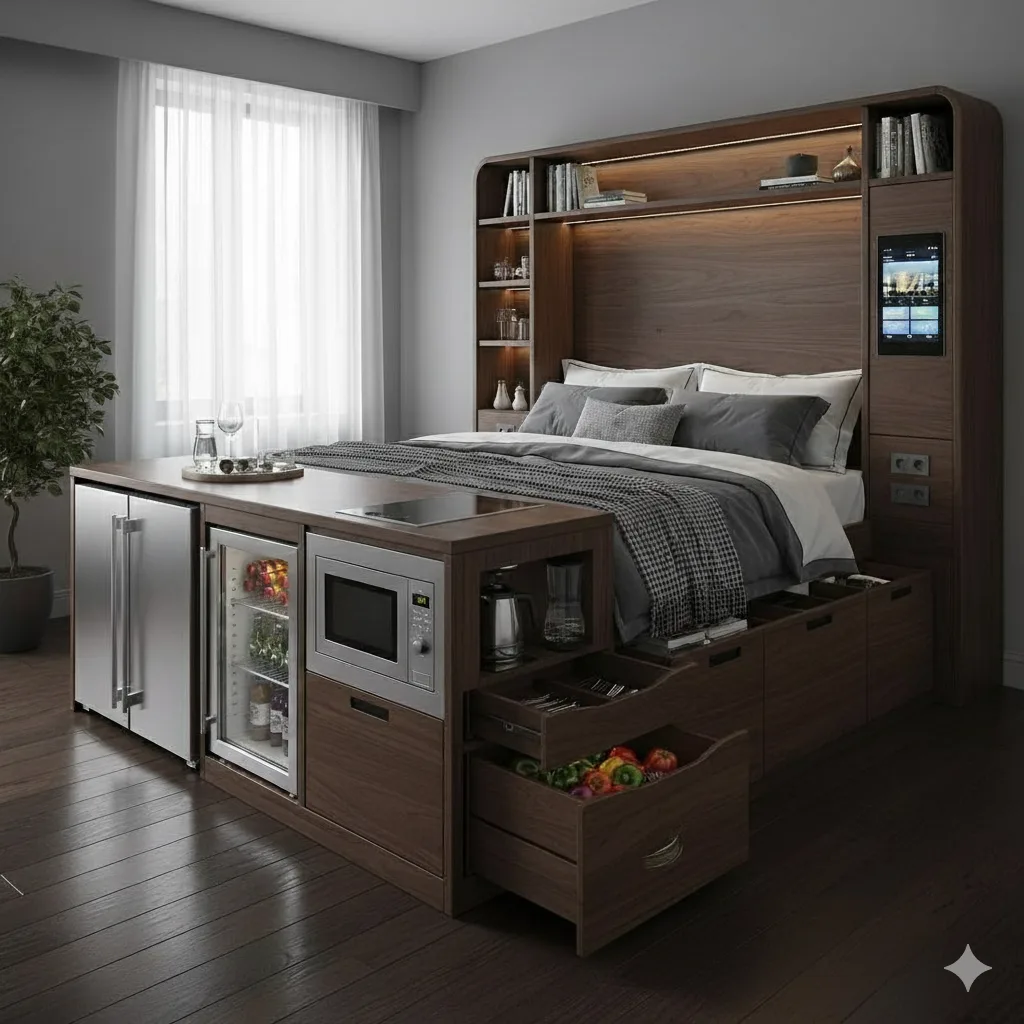 Practical Examples of Bed with Built-in Kitchen in Action