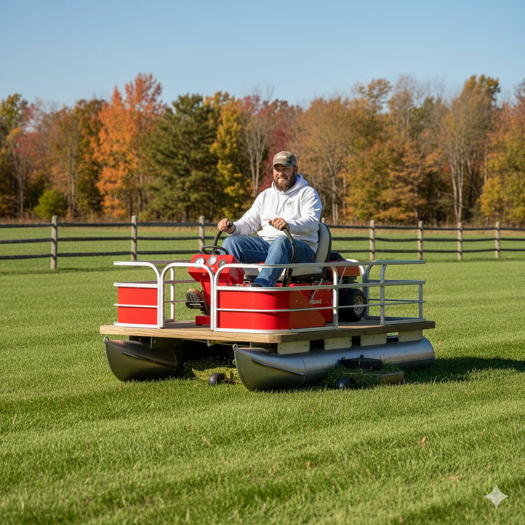 Discovering Innovative Yard Care: Pontoon Boat Riding Lawn Mowers Transforming Outdoor Maintenance