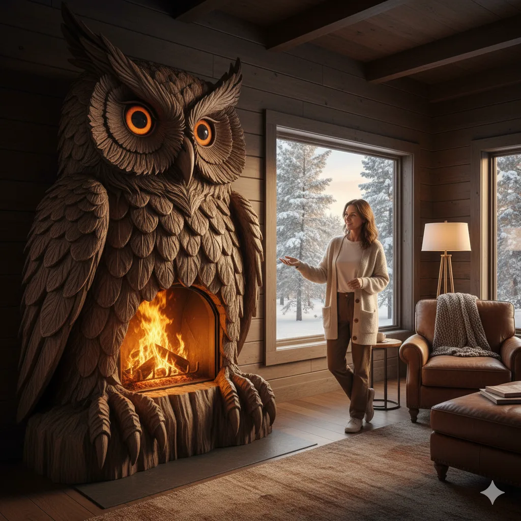 Creative Decor Ideas to Enhance Your Wooden Owl Fireplace