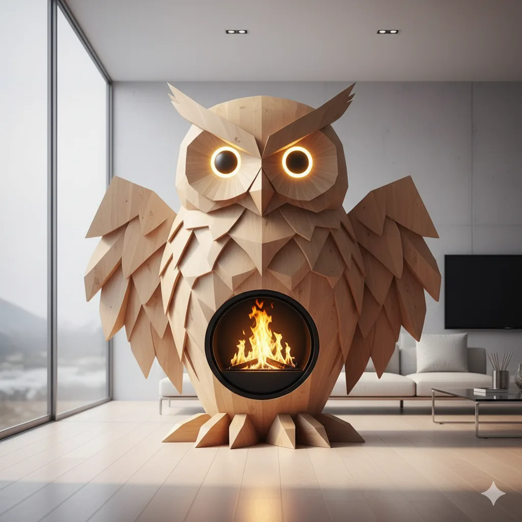 The Art of Integrating a Wooden Owl Fireplace into Your Home Decor