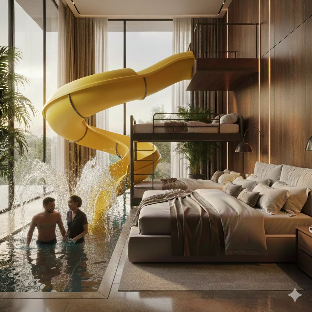 Dive into Unique Home Design: Creating a Bedroom with a Waterslide for Ultimate Fun