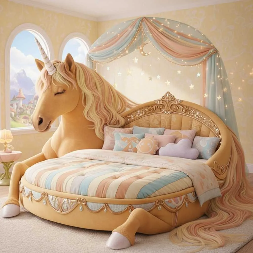 Enchanting Adventures Await with Charming Unicorn Beds - Transform Your Child's Room into a Fantasy Oasis