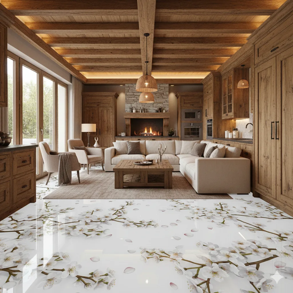 The Aesthetic Appeal of White Cherry Blossom Epoxy Flooring