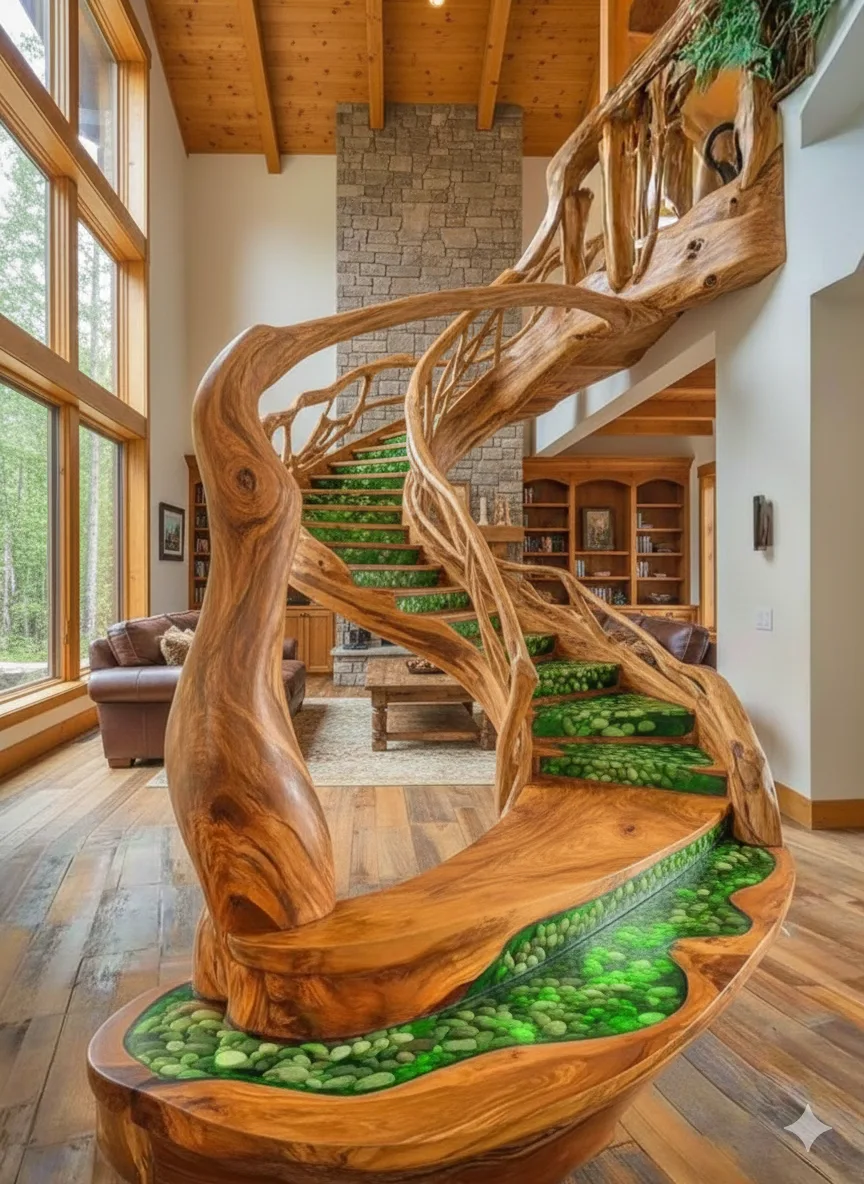 Expert Tips & Recommendations for Installing and Showcasing a Wood and Epoxy Pebble Staircase