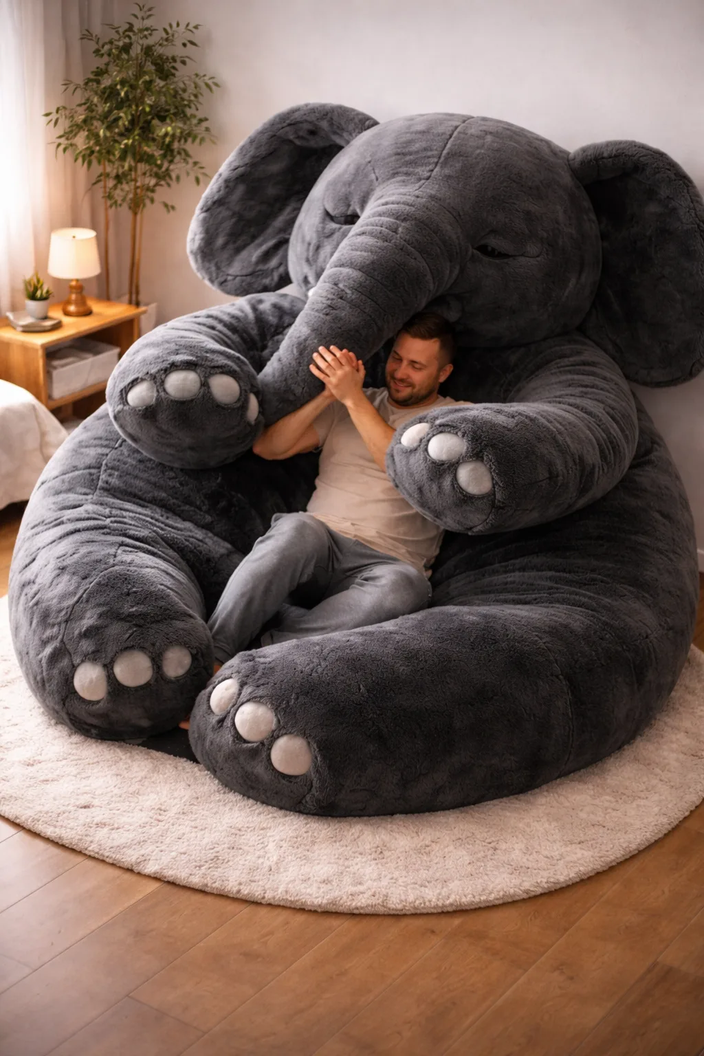 Discover the Charm of the Fluffy Elephant Bean Bag – Your Cozy Companion for Every Room