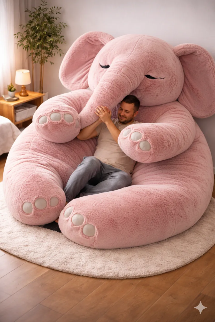 Discover the Charm of the Fluffy Elephant Bean Bag – Your Cozy Companion for Every Room