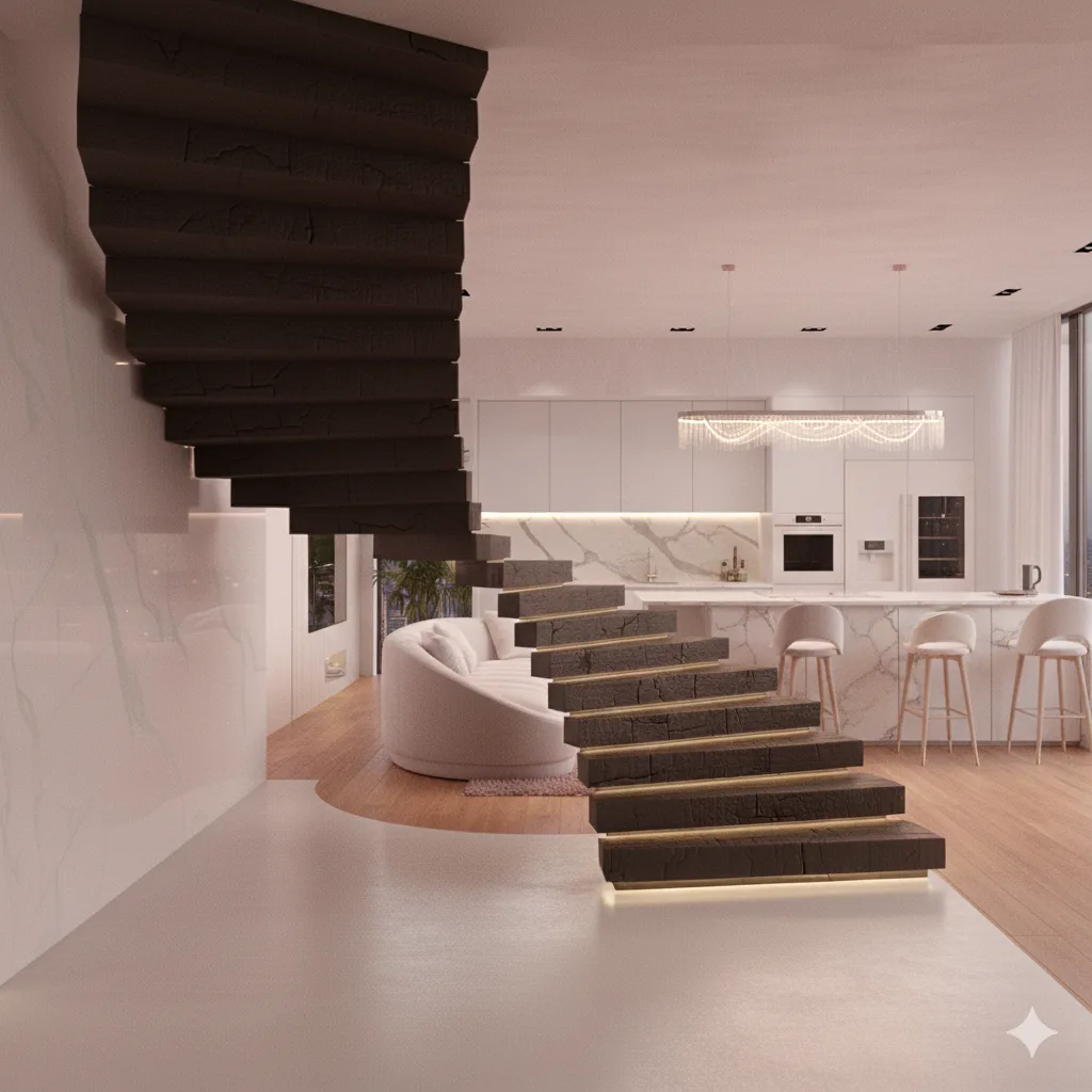 The Art of Shou Sugi Ban and Its Transformation into a Staircase