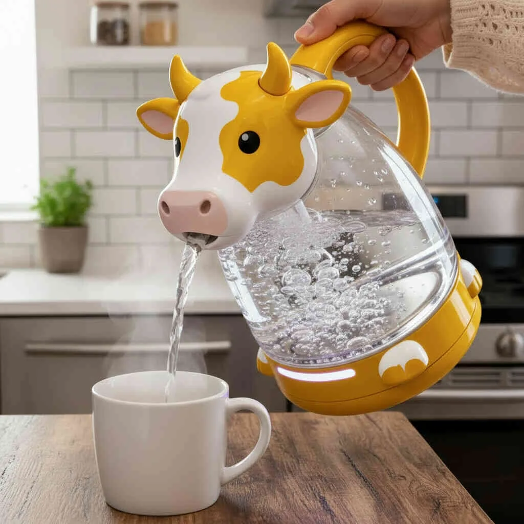 Premium Pick: FarmaLux Deluxe Cow-Themed Electric Kettle