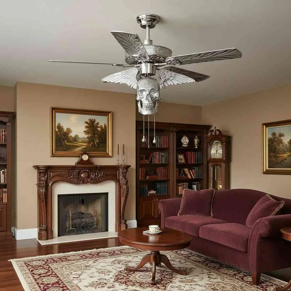 Illuminate Your Space with Edgy Elegance - The Allure of a Skull Themed Ceiling Fan