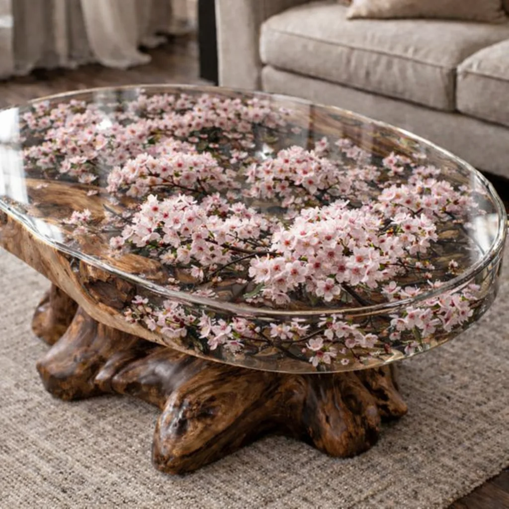 Examples of Using the Epoxy Hydrangea Table in Different Settings