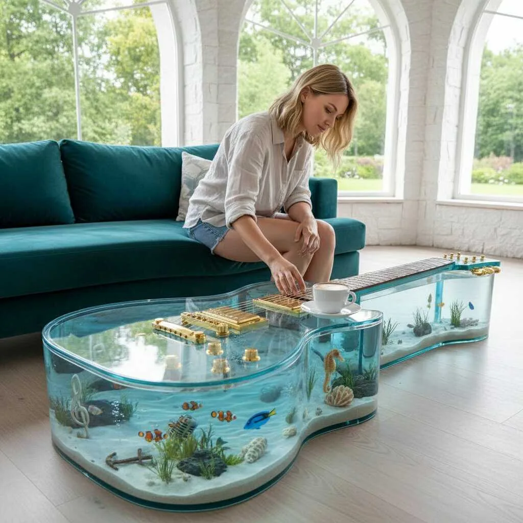 Resonance Meets Art: The Enchanting World of Guitar Aquarium Coffee Tables