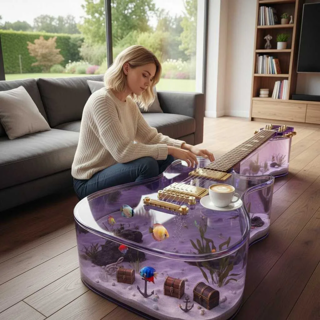 Practical Uses and Maintenance of a Guitar Aquarium Coffee Table