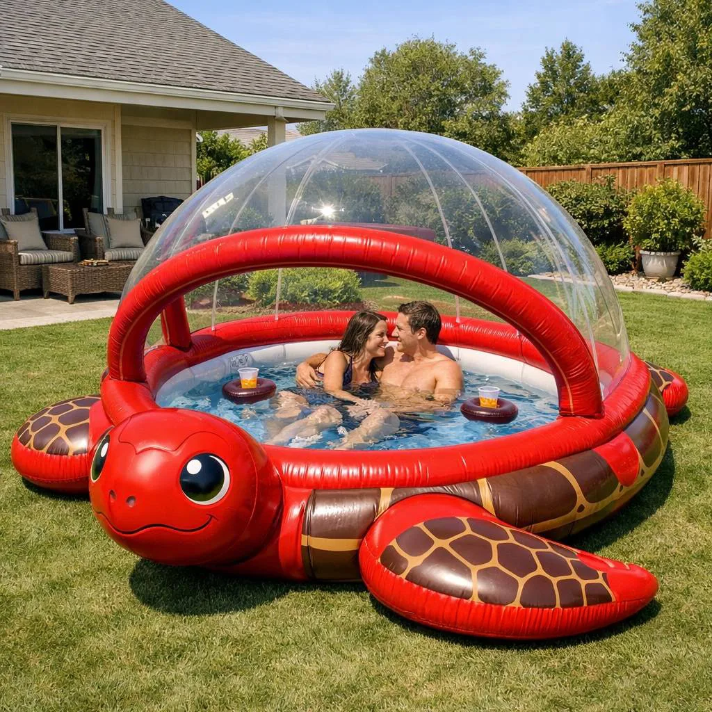 Turtle-Shaped Inflatable Dome Pools