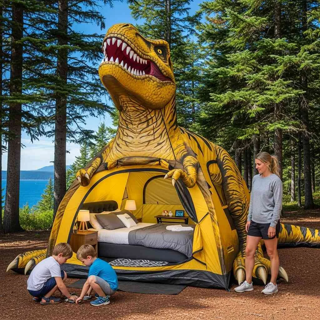 Comparing the Giant Inflatable Dinosaur Tent with Other Inflatable Play Structures