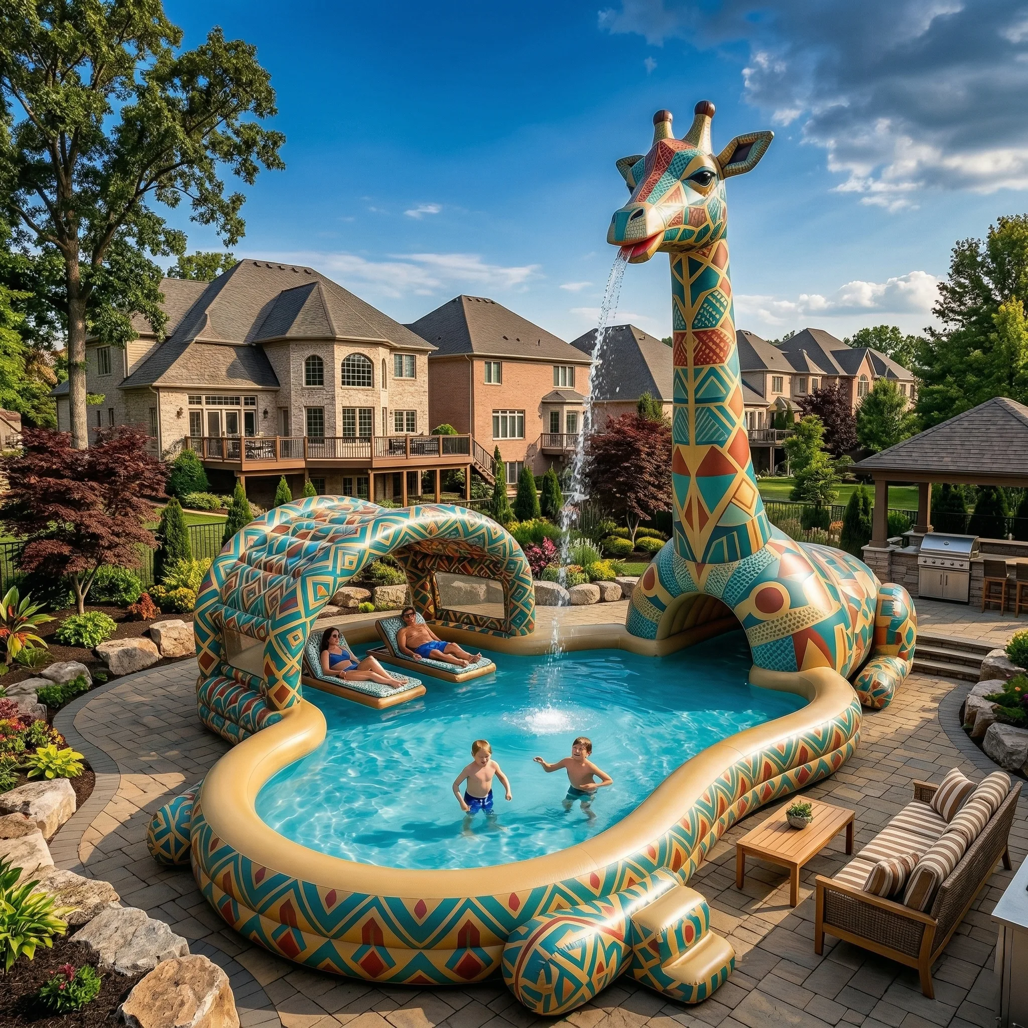 Setting Up and Maintaining Your Giant Inflatable Giraffe Pool