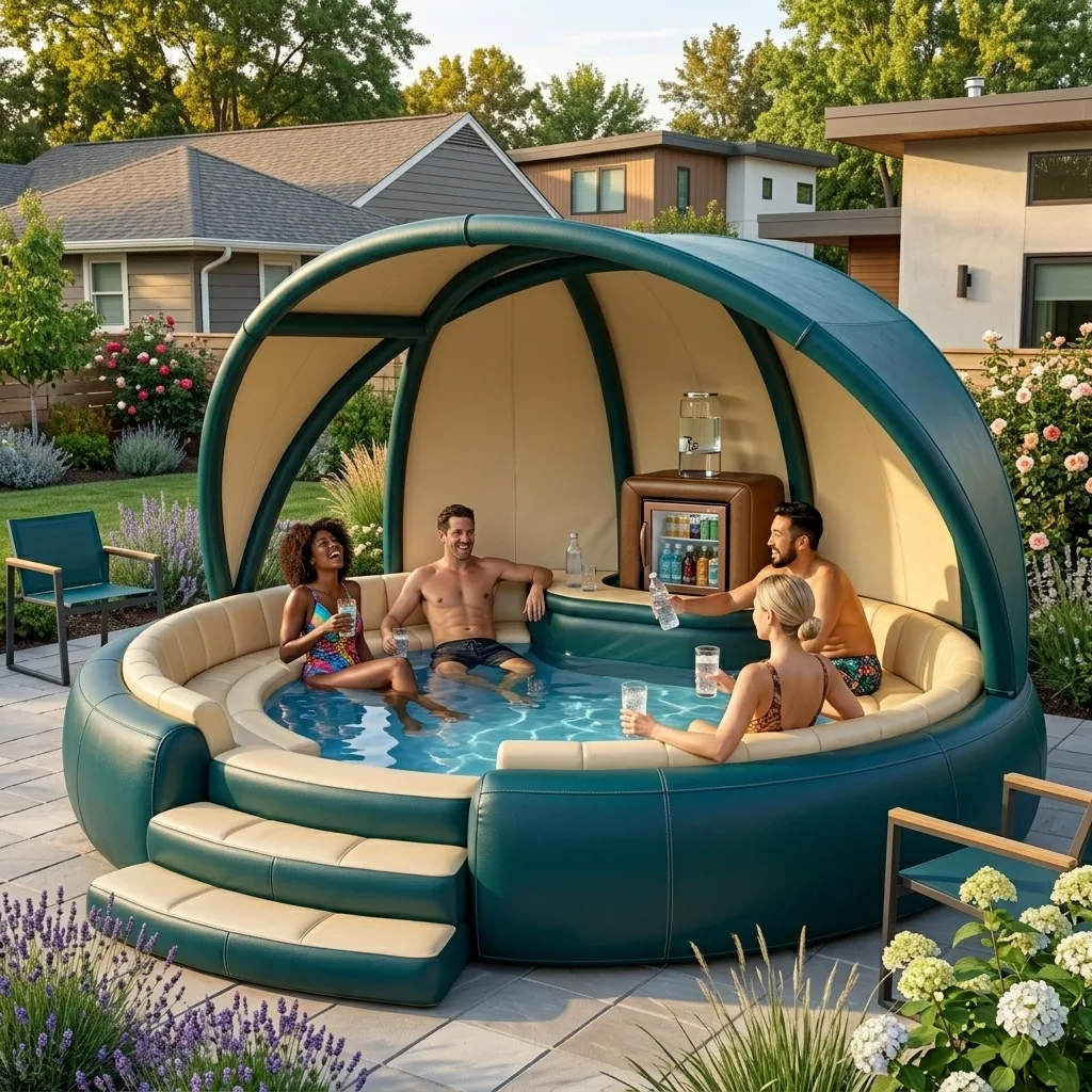 Practical Examples and Creative Ideas for an Inflatable Pool with a Fridge
