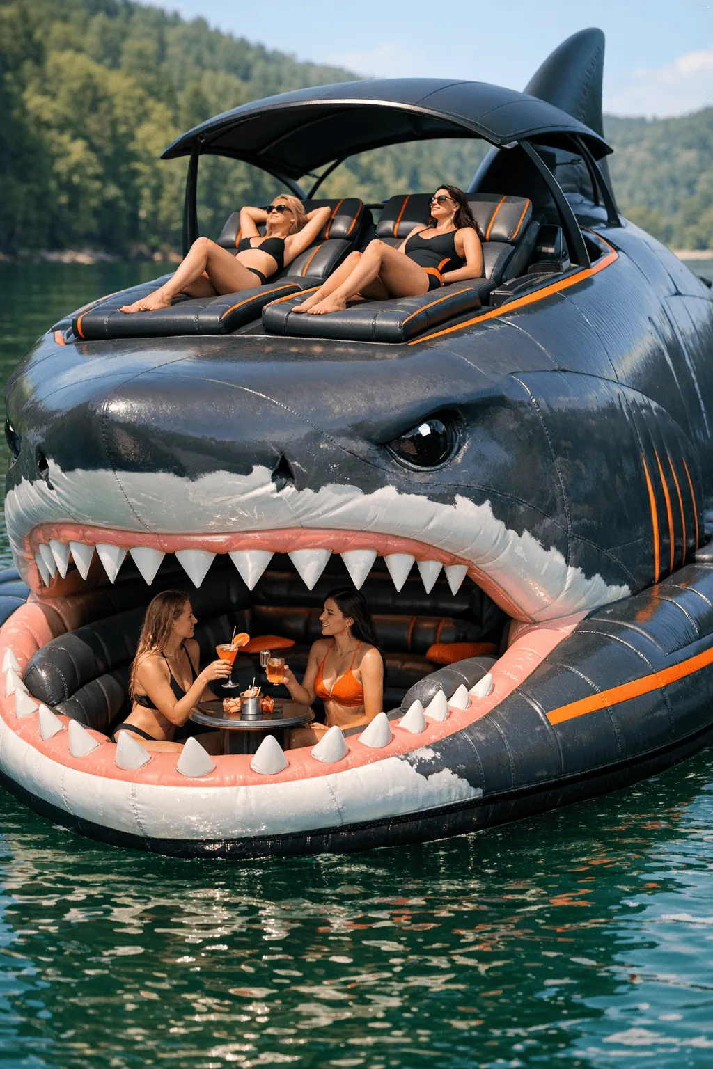 3. Fun Water Sports Blue Shark Inflatable Float