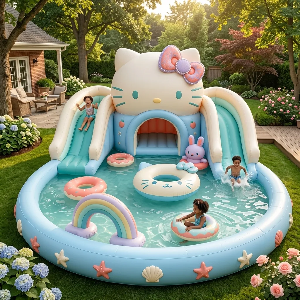 Dive Into Fun: Exploring the Excitement of the Giant Hello Kitty Inflatable Water Slide Pool