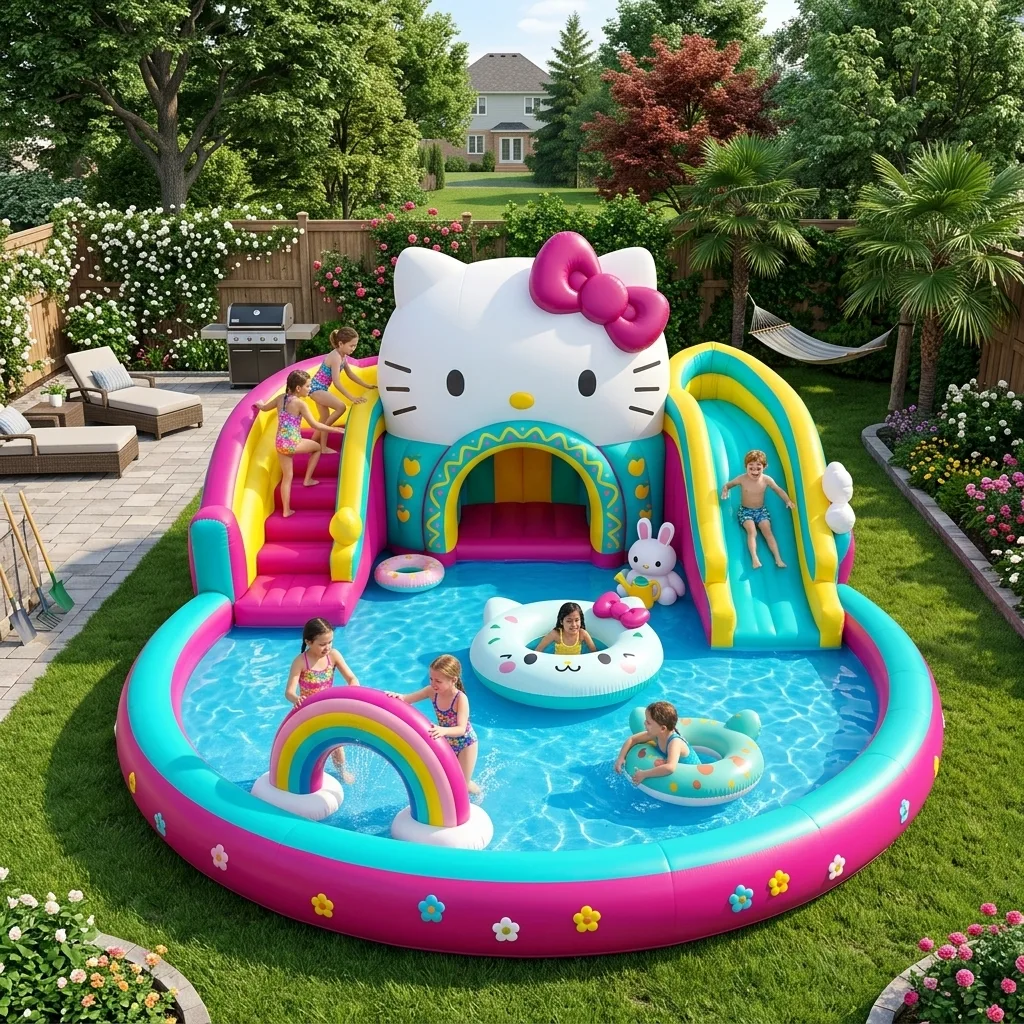 Understanding the Features of the Giant Hello Kitty Inflatable Water Slide Pool