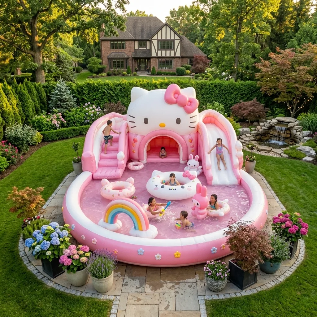Understanding the Features of the Giant Hello Kitty Inflatable Water Slide Pool