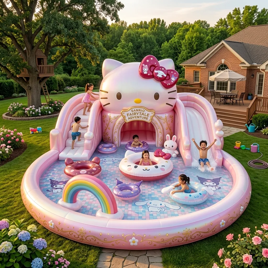 How to Set Up and Use the Giant Hello Kitty Inflatable Water Slide Pool Effectively