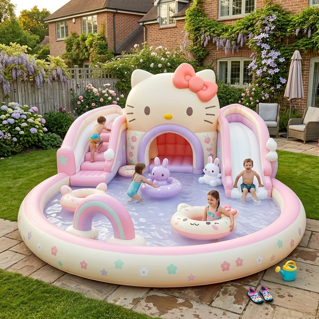Comparing the Giant Hello Kitty Inflatable Water Slide Pool with Other Inflatable Water Structures
