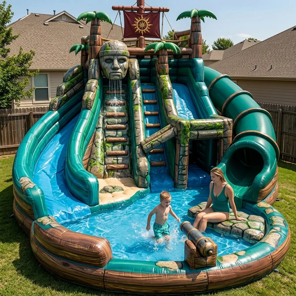 Comparing the Inflatable Pirate Ship Water Park with Other Water Attractions
