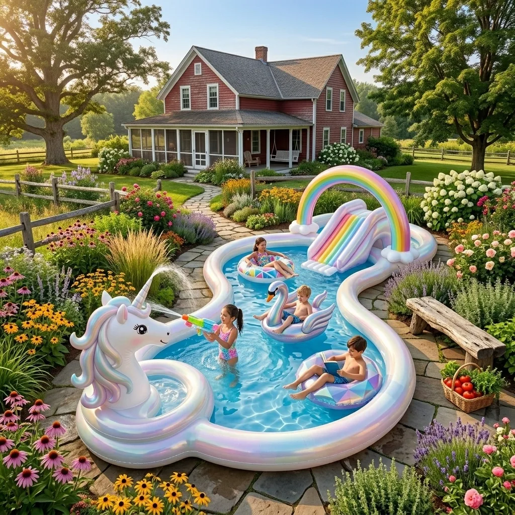 Dive into Summer Fun with the Unicorn Inflatable Pool - A Magical Splash for All Ages