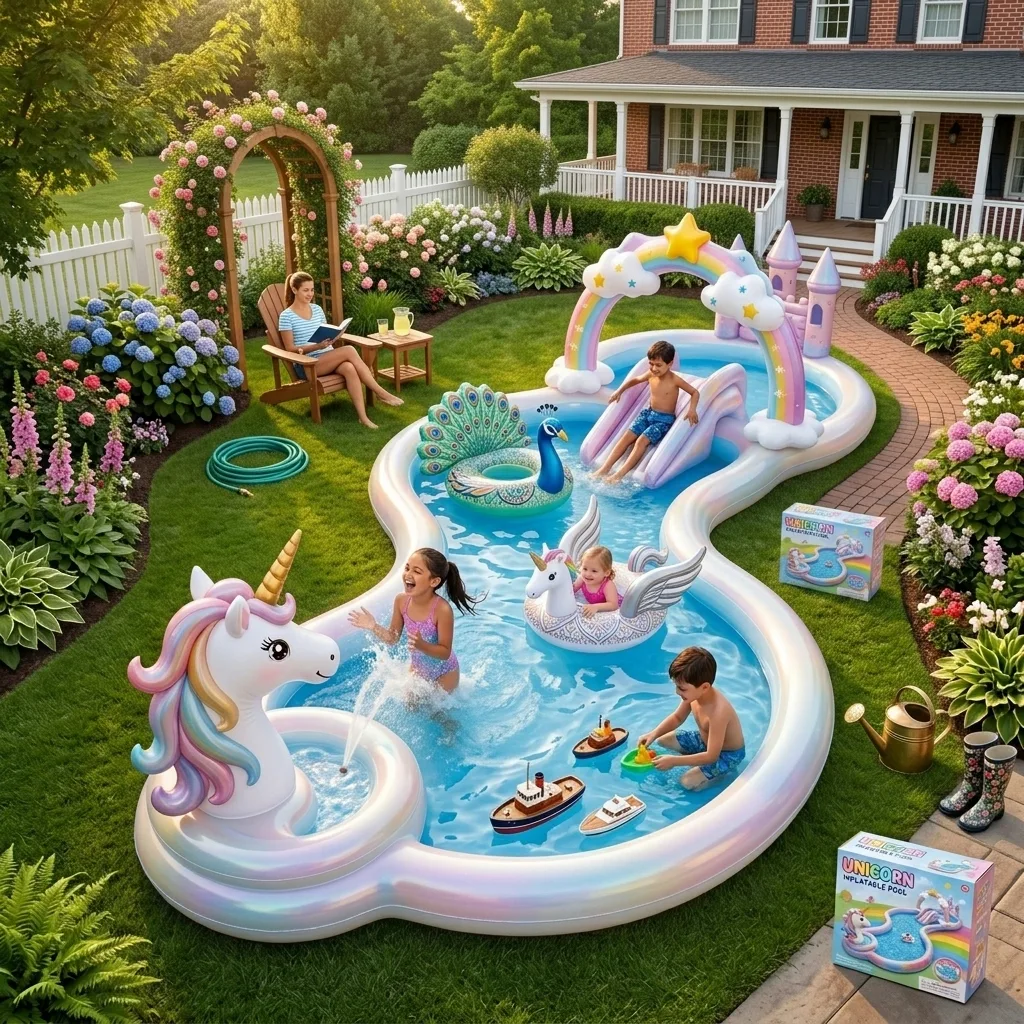 Dive into Summer Fun with the Unicorn Inflatable Pool - A Magical Splash for All Ages